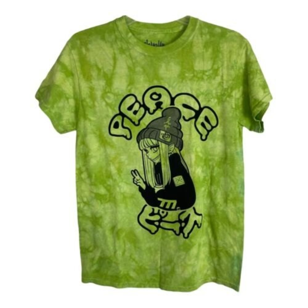 Shinya Womens Tee Shirt Size Small Green Tie Dye Short sleeve Rocker Girl NWOT